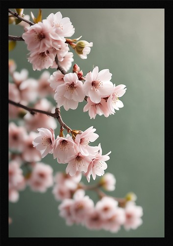 Soft cherry blossom framed - soft,