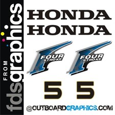 Honda 5hp 4 stroke outboard engine decals/sticker kit  