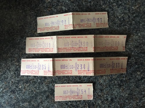 Vintage bus tickets triple - bus,