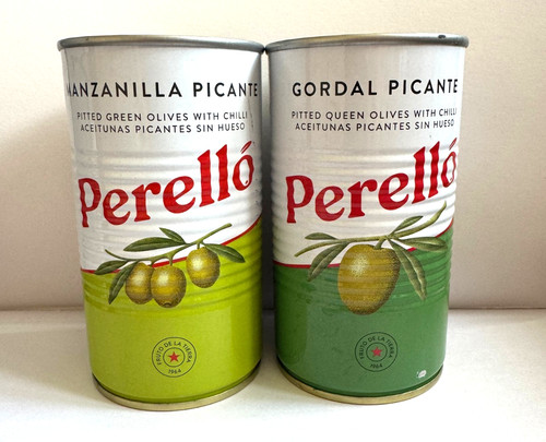 New perello spanish olives tin - new,