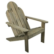 Adirondack Wooden Chair Durable Patio Garden Sun Lounger Natural Outdoor Relax