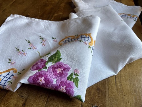 Vintage large white - vintage, linen