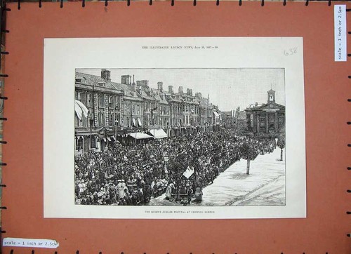 Old antique print - old, 1887