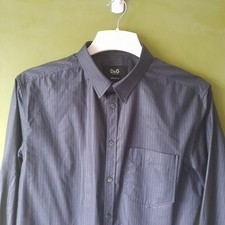 Dolce & Gabbana D&G Long Sleeve Cotton Navy Shirt Button Size Medium Pocket