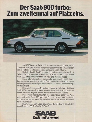 Saab 900 turbo advertising - saab,