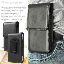 Black Belt Clip Pouch Holster Vertical Magnetic Phone Case Cover Holder 2024