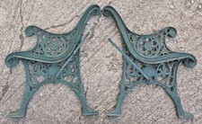 Cast Iron Pair of Bench Table Ends Ornate Designs Various Modern and Traditional