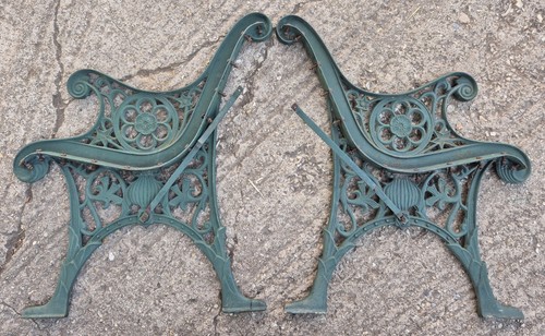 Cast iron pair bench - cast,