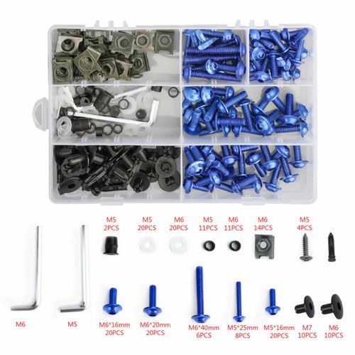 Blue fairing bolts screws kit - fairing,