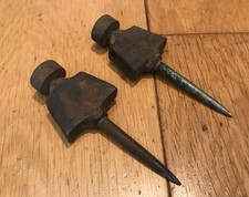 PAIR CAST IRON AND STEEL POINT TRAMMELS (B6)