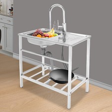 Single Bowl 201 Stainless Steel Commercial Catering Sink Kitchen Utility Sink