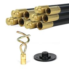 12Pcs Drain Rods 9.2m Outside Drainage Cleans Flexible Rubber Plunger Screw Worm