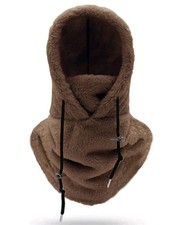 Thickened Sherpa Hood Ski Mask Plush Winter Cycling Cap for Outdoor Sports 