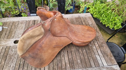 Vintage leather saddle - vintage,