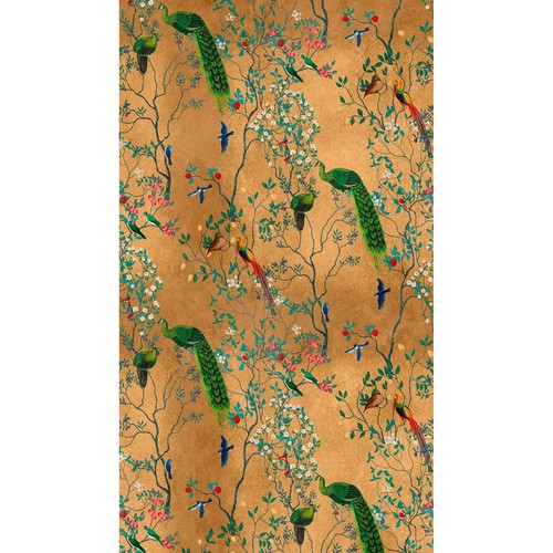 Floral peacock wall mural - peacock,