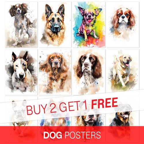 Dog posters wall art - posters, print