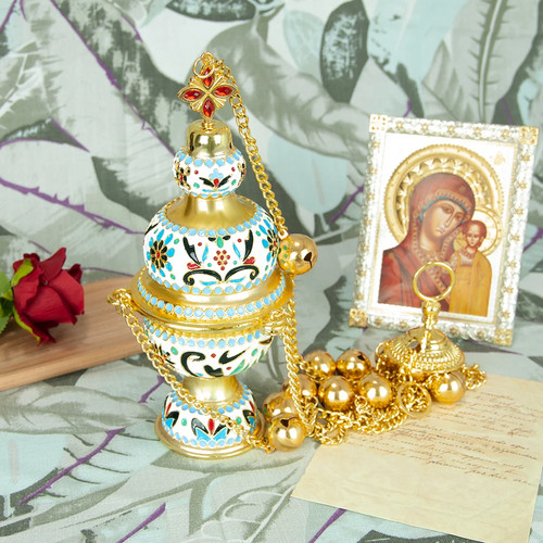 Orthodox church censer enamel - church,