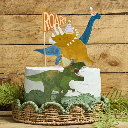 Dinosaur cake topper - set,