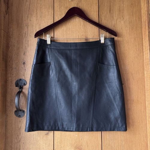 Black faux leather skirt uk - tu,