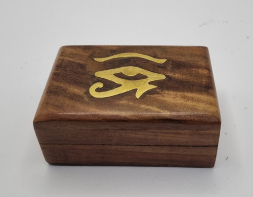 Small wooden pill trinket box - wooden,