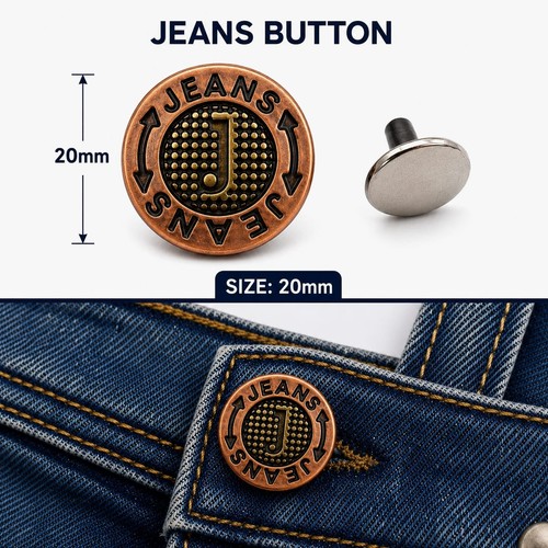 10x 20mm jeans buttons metal - jeans,