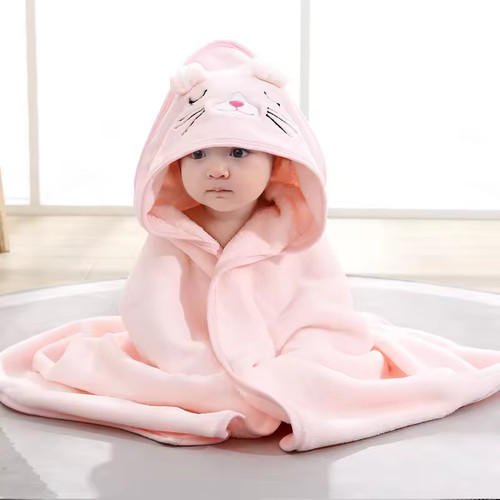 Cartoon baby hooded bath towel - cartoon,