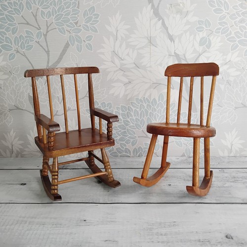 Pair wooden rocking chairs - wooden,