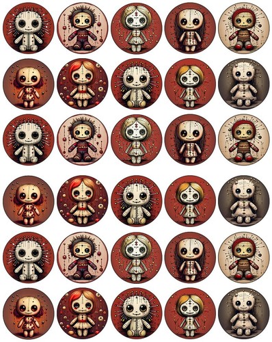 Voodoo dolls cupcake toppers - voodoo,