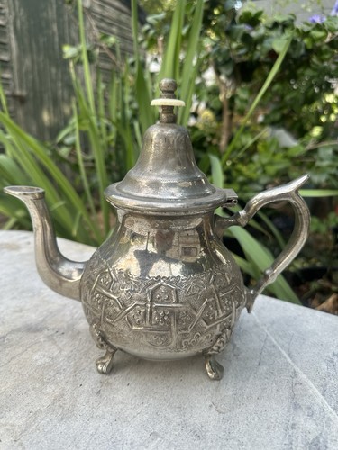 Vintage moroccan teapot silver - moroccan,