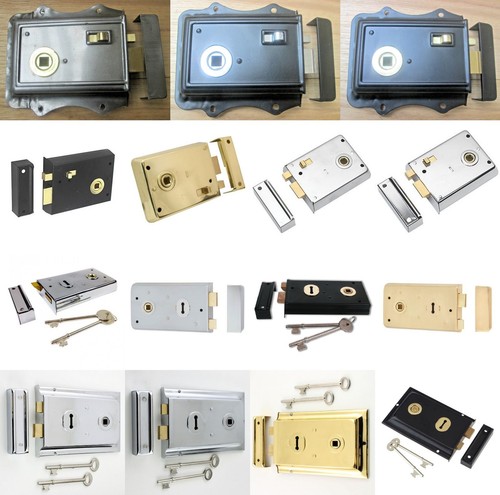 Steel rim sash lock latch - /latch, old