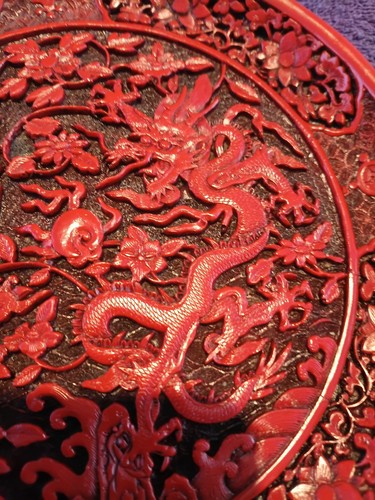 Red carved cinnabar - red, lacquer