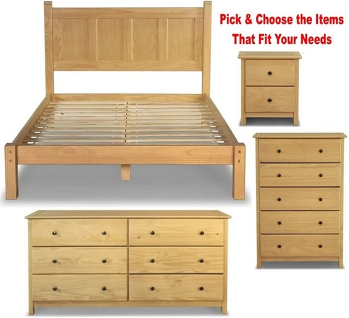 Natural pine finish bedroom - natural,