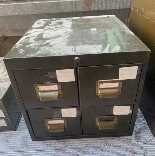 Vintage green metal drawer - green, 4-drawer