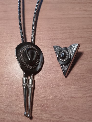 Black cowboy hat bolo tie - hat, with