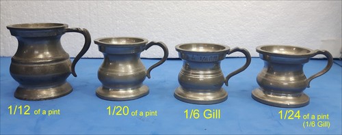Pewter spirit measures - pewter,