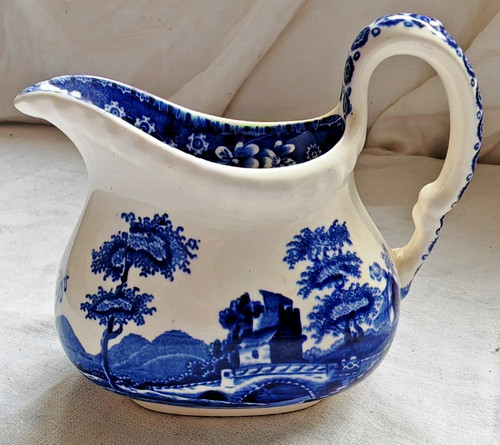 Blue white transferware - &,