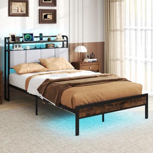 Double size bed - size, led
