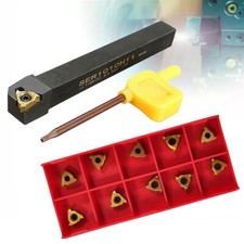 10x 11ER AG60 Threading Insert CNC SER1010H11 Black Cutting Tools Holder Lathe