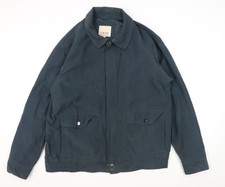 EWM Men's Blue Jacket - Large, Polyester Zip Style