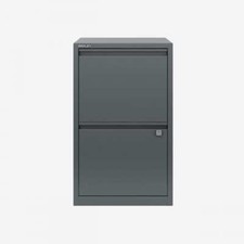 Bisley A4 Filing Cabinet 2 Drawer Flush Handle Anthracite Grey 24 Hour Delivery