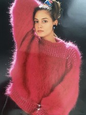 Vtg 80s Paccia La Lana Women’s Crew Neck Jumper Knitting Pattern 406 32-38”