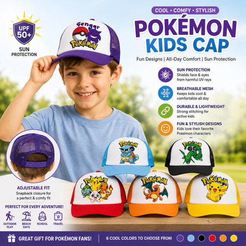 Kids pikachu ash baseball cap - kids,