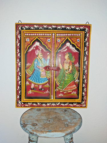 Vintage painted wooden small - painted,