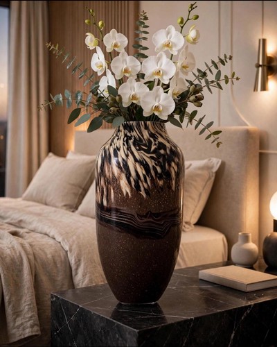 Large brown art glass - brown,