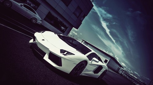 Lamborghini car sports white
