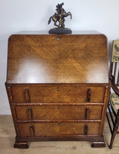 Oak writing bureau desk - oak,