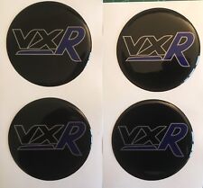 VXR ALLOY WHEEL CENTRE DOMED STICKERS X4 CORSA INSIGNIA ASTRA BLUE R 65mm