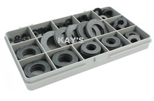 BLACK RUBBER WASHERS FORM A