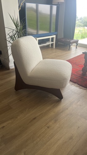 Accent chair boucle white - chair,