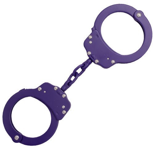 Purple steel handcuffs police - steel,